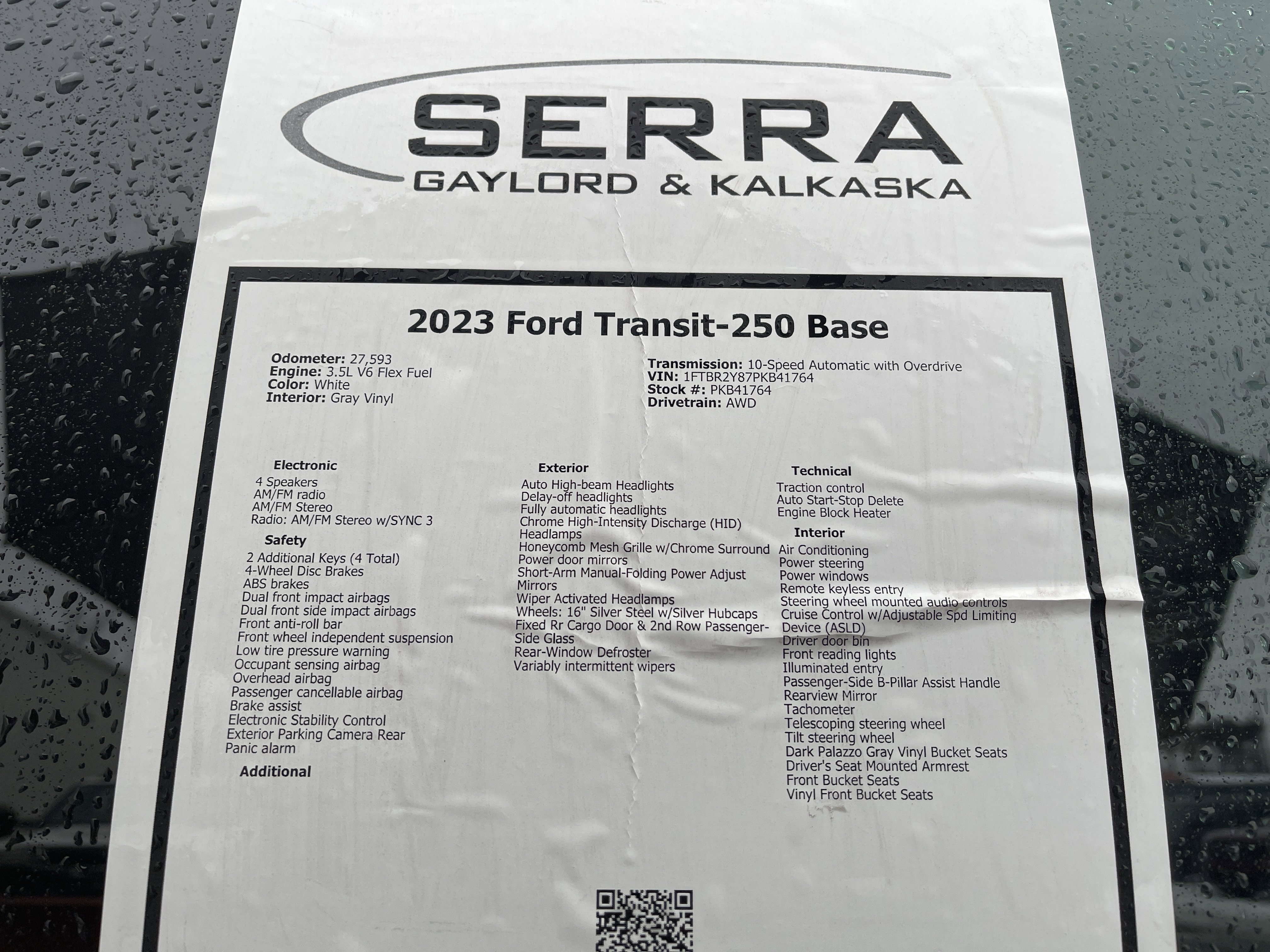 Certified 2023 Ford Transit 250 Low Roof AWD w/ Exterior Upgrade Package image 27