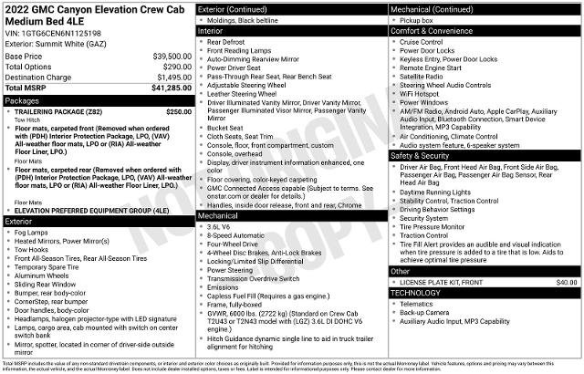 Used 2022 GMC Canyon Elevation w/ Trailering Package AWD/4WD image 29