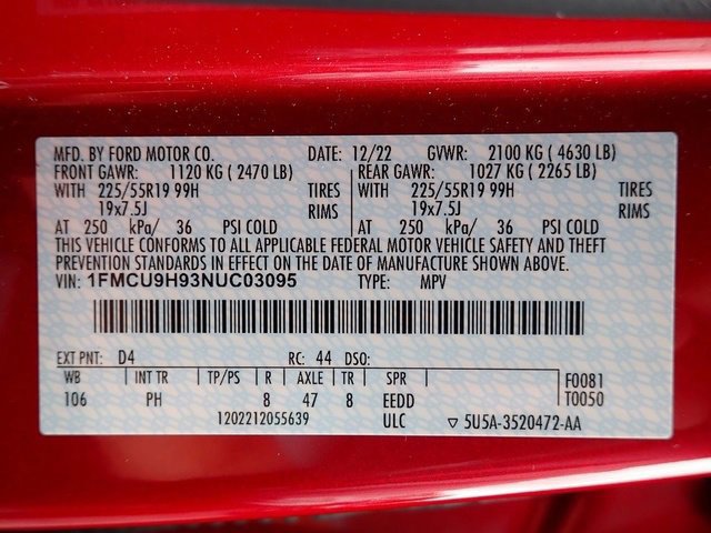 Certified 2022 Ford Escape SEL w/ SEL Stealth AWD Package image 22