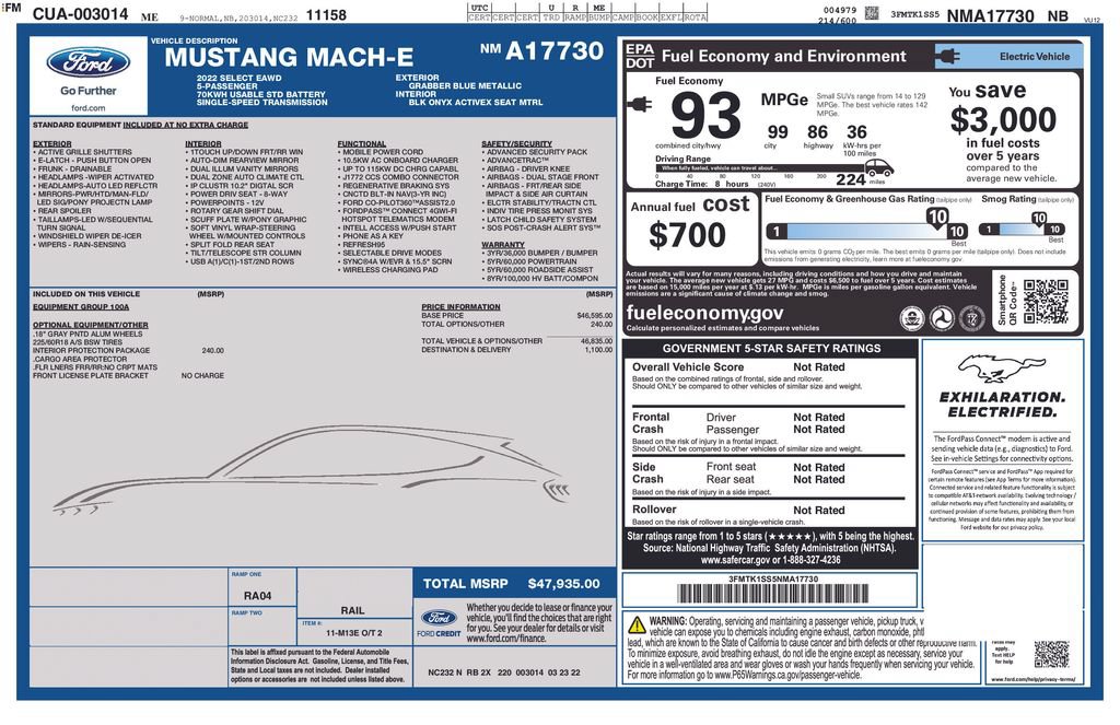 Certified 2022 Ford Mustang Mach-E Select AWD/4WD image 36