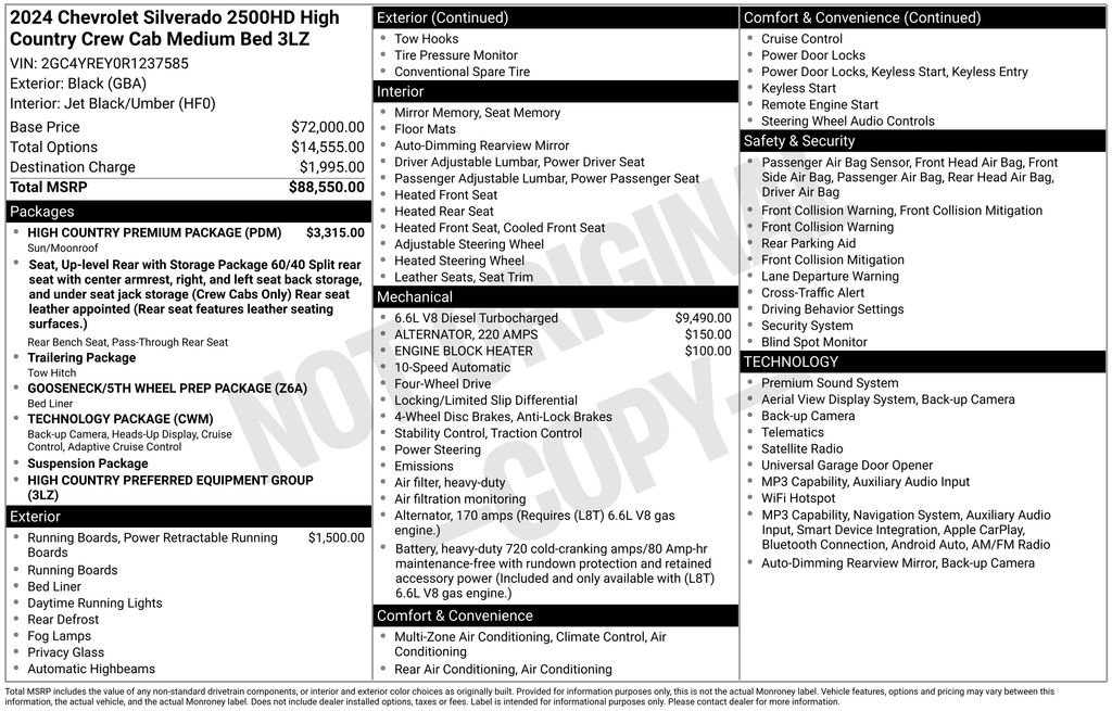 Used 2024 Chevrolet Silverado 2500 High Country w/ High Country Premium Package AWD/4WD image 44