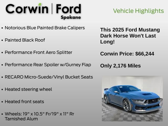 Certified 2025 Ford Mustang Dark Horse w/ Dark Horse Handlin Package RWD image 25