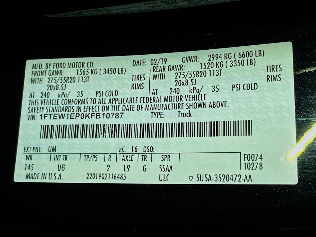Certified 2019 Ford F150 XLT w/ Equipment Group 302A Luxury AWD/4WD image 24