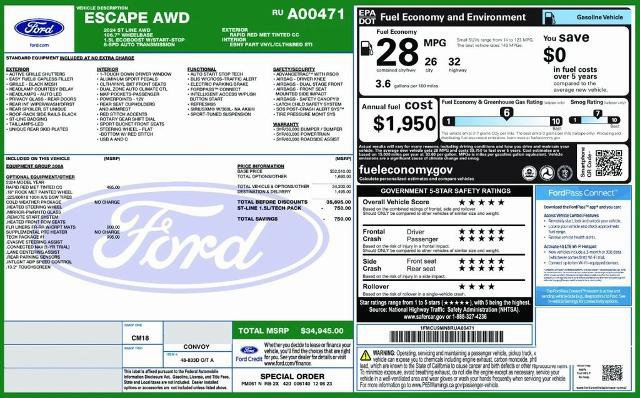 Certified 2024 Ford Escape ST-Line w/ Tech Pack #1 image 10