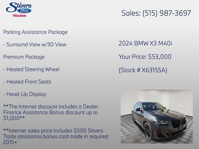 Used 2024 BMW X3 M40i w/ Premium Package image 15