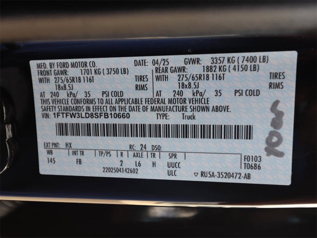 Certified 2025 Ford F150 XLT w/ Equipment Group 302A MID image 24