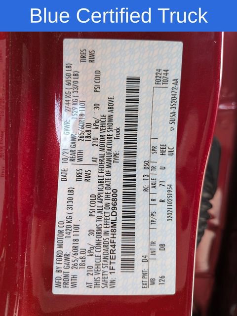 Certified 2021 Ford Ranger Lariat w/ Equipment Group 501A High image 22