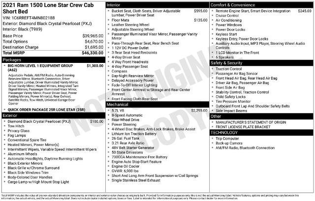 Used 2021 RAM 1500 Lone Star RWD image 8