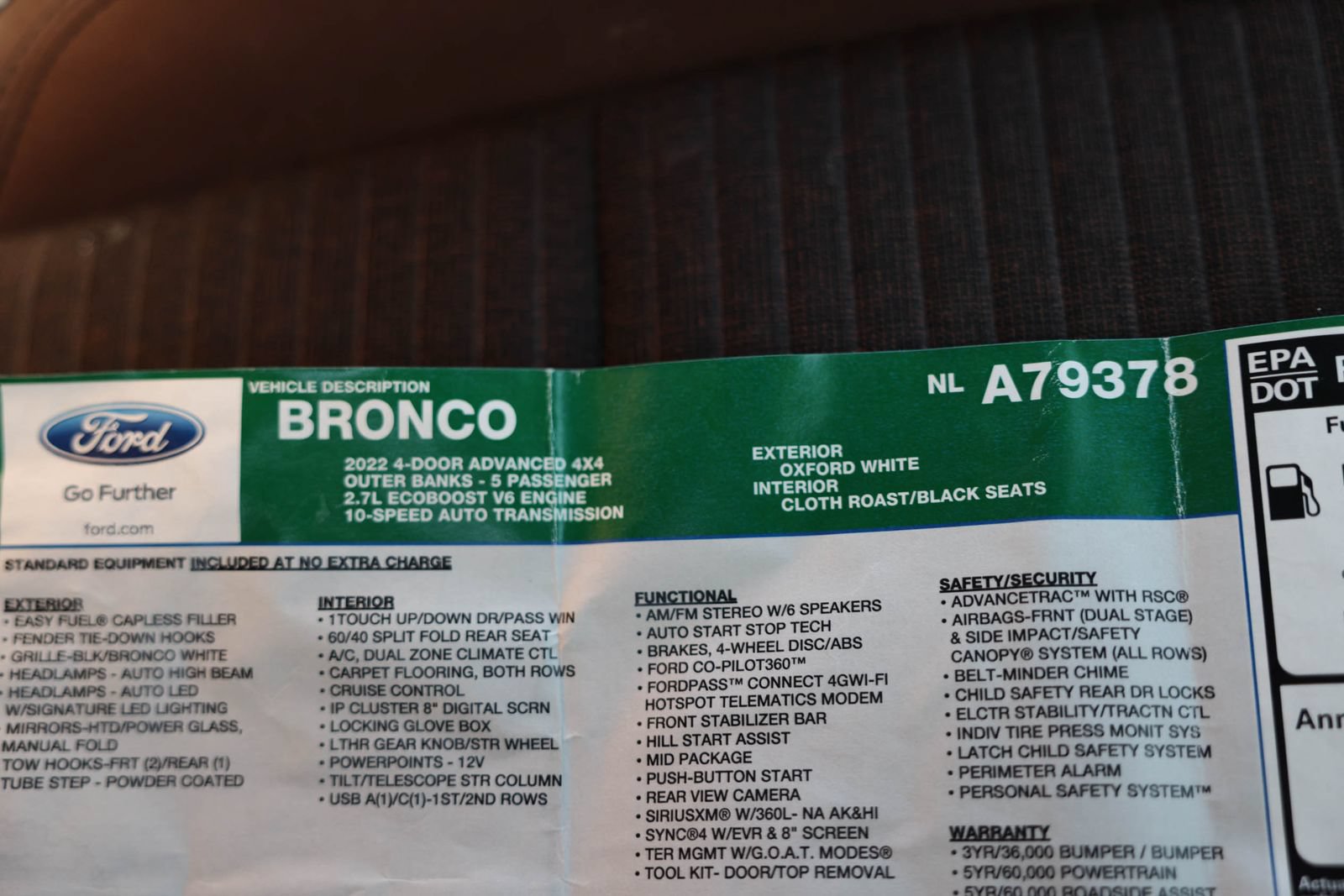 Certified 2022 Ford Bronco Outer Banks AWD/4WD image 32