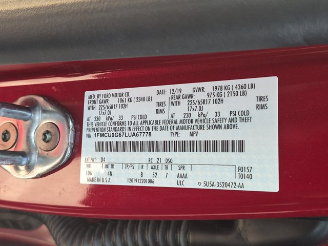 Certified 2020 Ford Escape SE FWD image 38