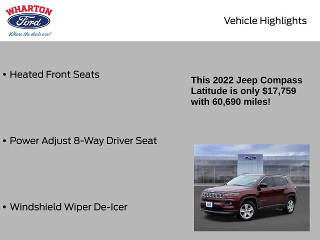 Used 2022 Jeep Compass Latitude w/ Convenience Group FWD image 30