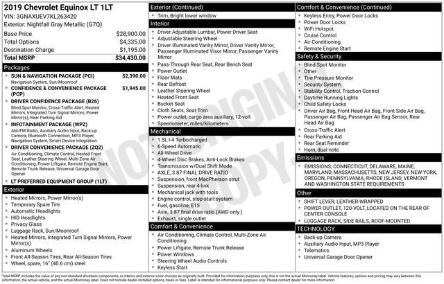 Used 2019 Chevrolet Equinox LT w/ Sun & Navigation Package image 39