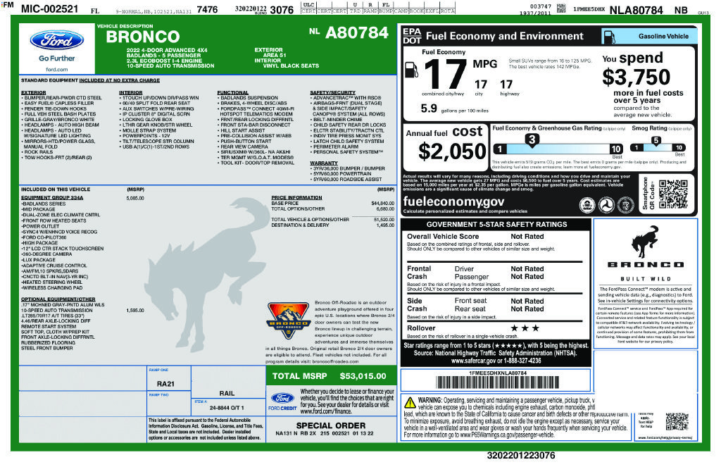 Certified 2022 Ford Bronco Badlands AWD/4WD image 6