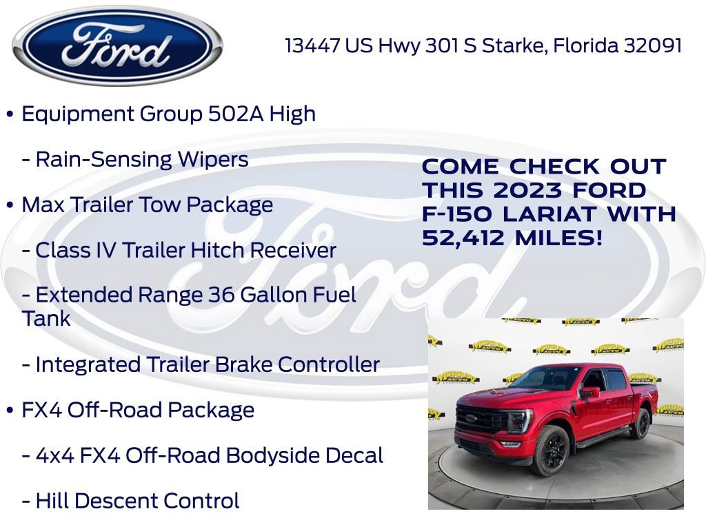 Certified 2023 Ford F150 Lariat w/ Equipment Group 502A High AWD/4WD image 27