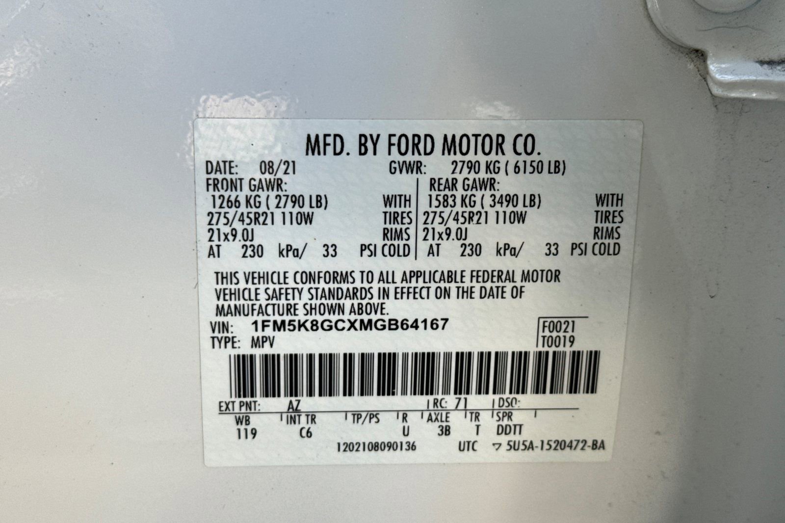 Certified 2021 Ford Explorer ST w/ Equipment Group 401A AWD/4WD image 31