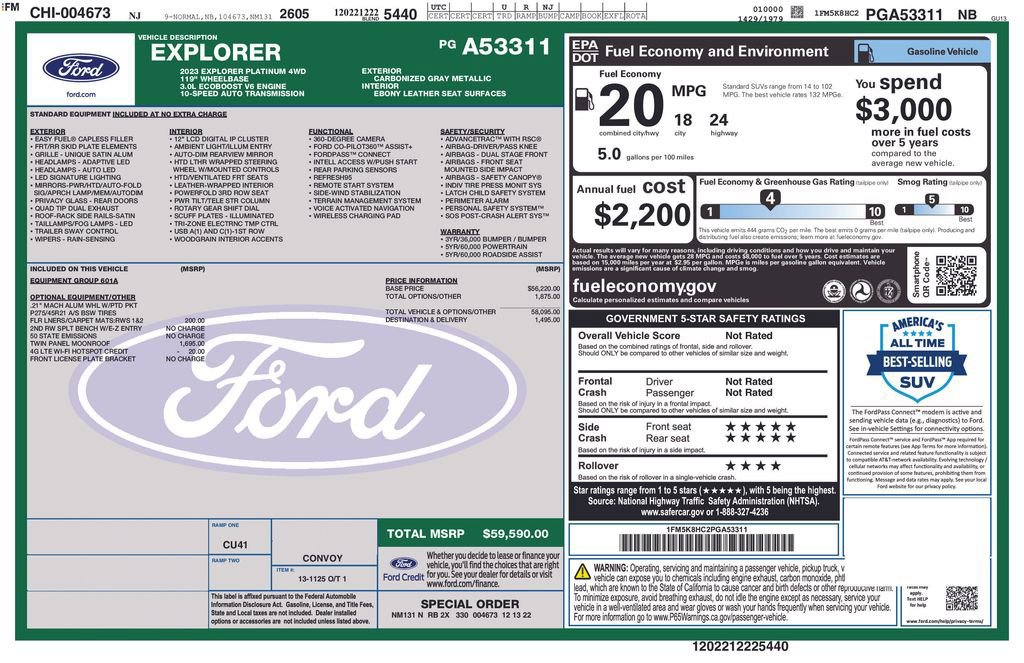 Certified 2023 Ford Explorer Platinum w/ Equipment Group 601A image 25