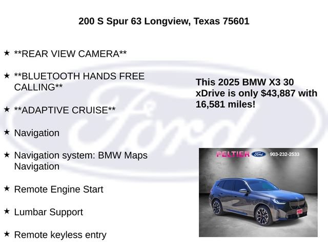Used 2025 BMW X3 xDrive30i w/ M Sport Package AWD/4WD image 20