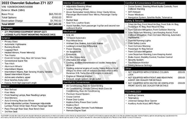 Used 2022 Chevrolet Suburban Z71 AWD/4WD image 5