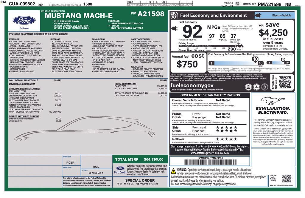 Certified 2023 Ford Mustang Mach-E Premium w/ Mustang Nite Pony Package AWD/4WD image 27