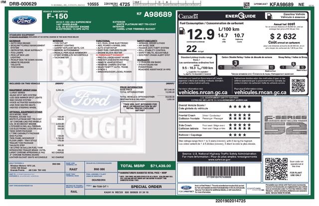 Certified 2019 Ford F150 Lariat w/ Equipment Group 502A Luxury AWD/4WD image 5
