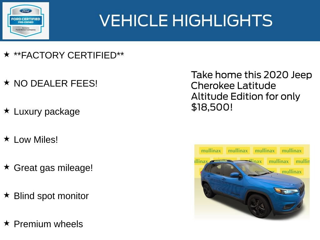 Used 2020 Jeep Cherokee Latitude Plus FWD image 12