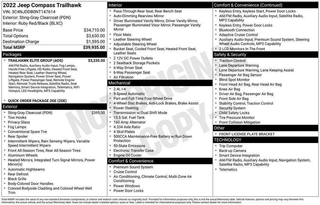 Used 2022 Jeep Compass Trailhawk w/ Trailhawk Elite Group image 3