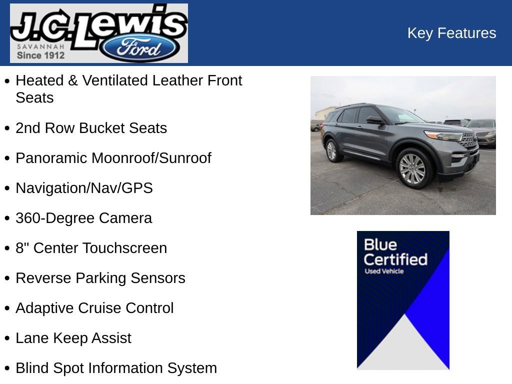Certified 2022 Ford Explorer Limited w/ Equipment Group 301A image 36