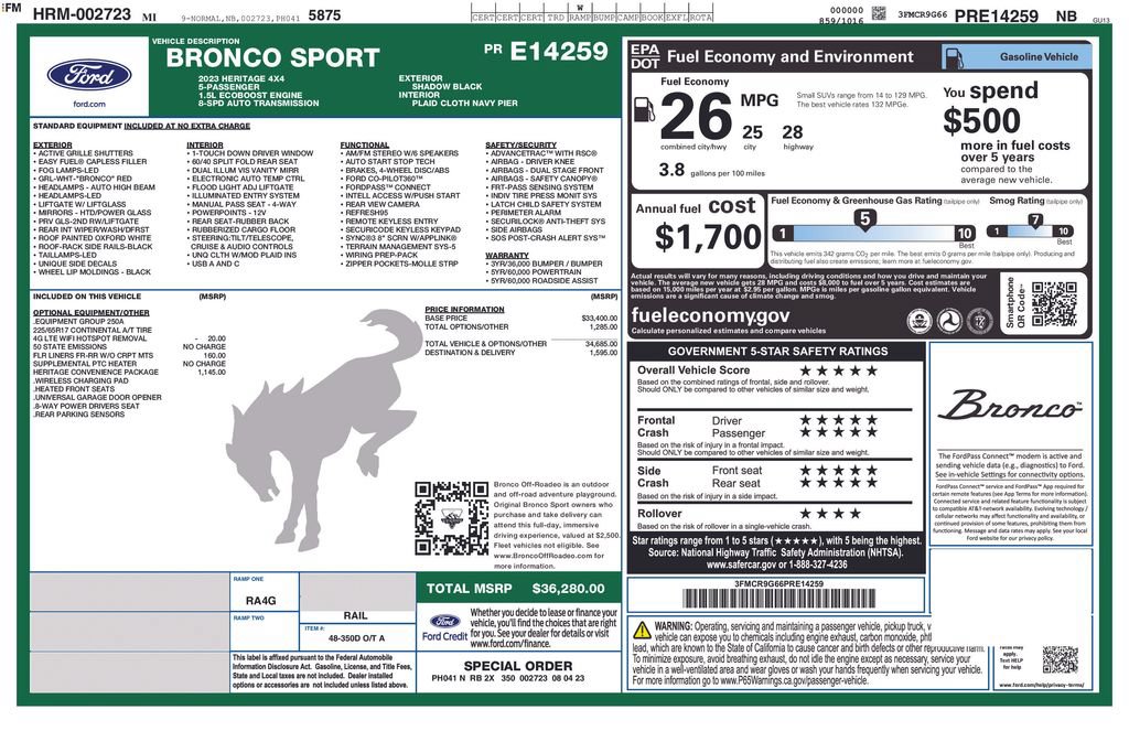 Certified 2023 Ford Bronco Sport Heritage w/ Heritage Convenience Package AWD/4WD image 24