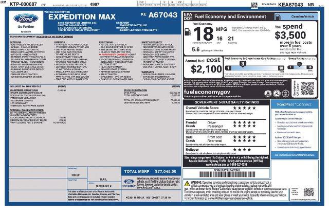 Certified 2019 Ford Expedition Max Limited w/ Equipment Group 302A AWD/4WD image 3