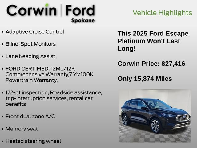 Certified 2025 Ford Escape Platinum image 12