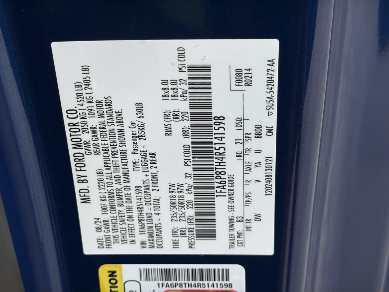 Certified 2024 Ford Mustang Coupe RWD image 31
