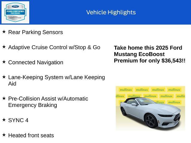 Certified 2025 Ford Mustang Premium RWD image 19