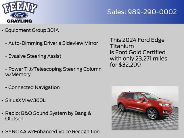 Certified 2024 Ford Edge Titanium w/ Equipment Group 301A image 19