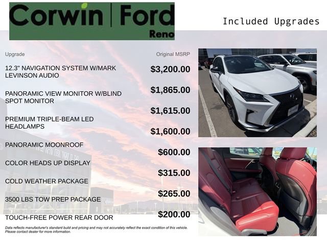 Used 2017 Lexus RX 350 F Sport w/ Cold Weather Package AWD/4WD image 3