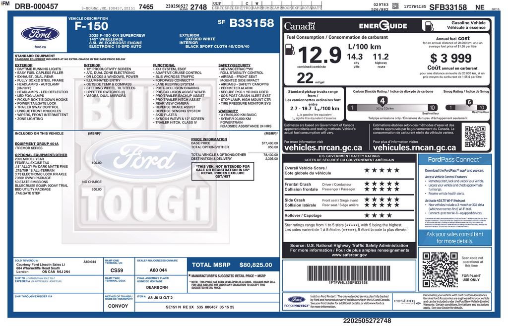 Certified 2025 Ford F150 Tremor w/ Bed Utility Package AWD/4WD image 5