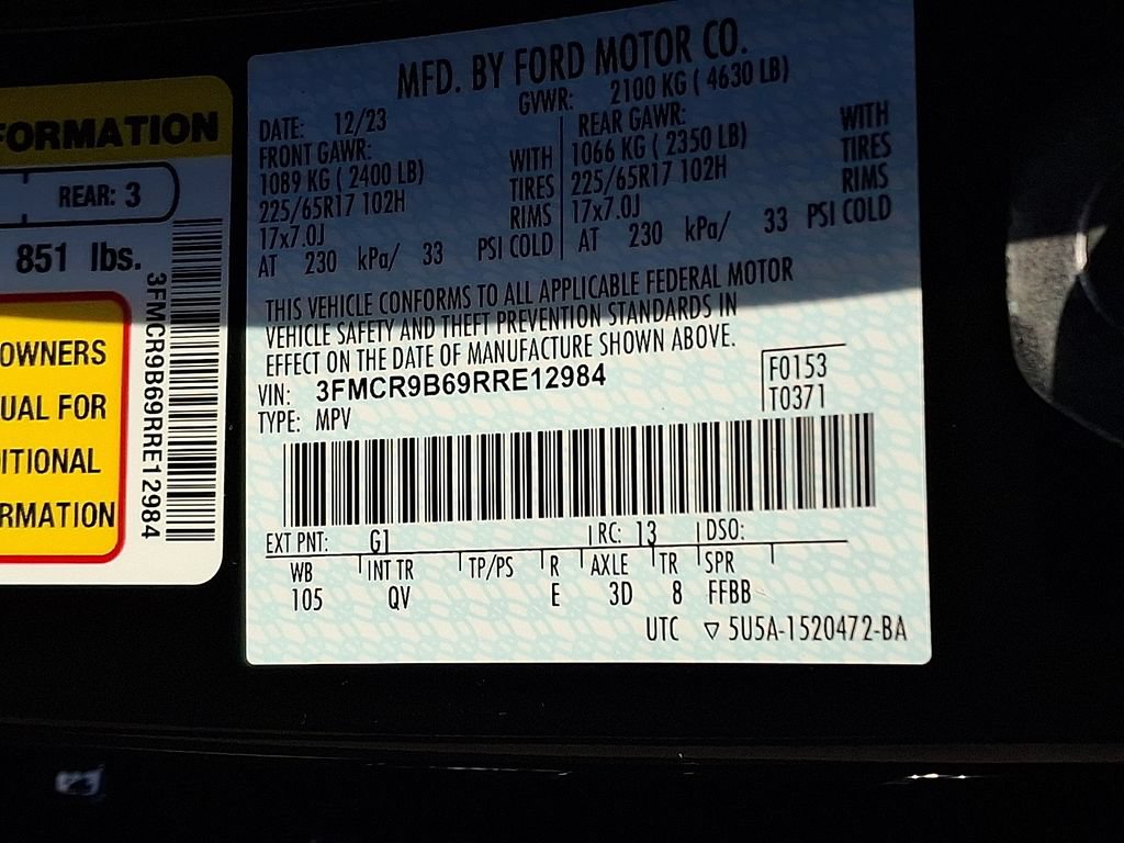 Certified 2024 Ford Bronco Sport Big Bend w/ Convenience Package AWD/4WD image 28