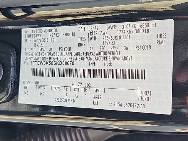Certified 2025 Ford F150 XLT w/ Equipment Group 301A Standard RWD image 36