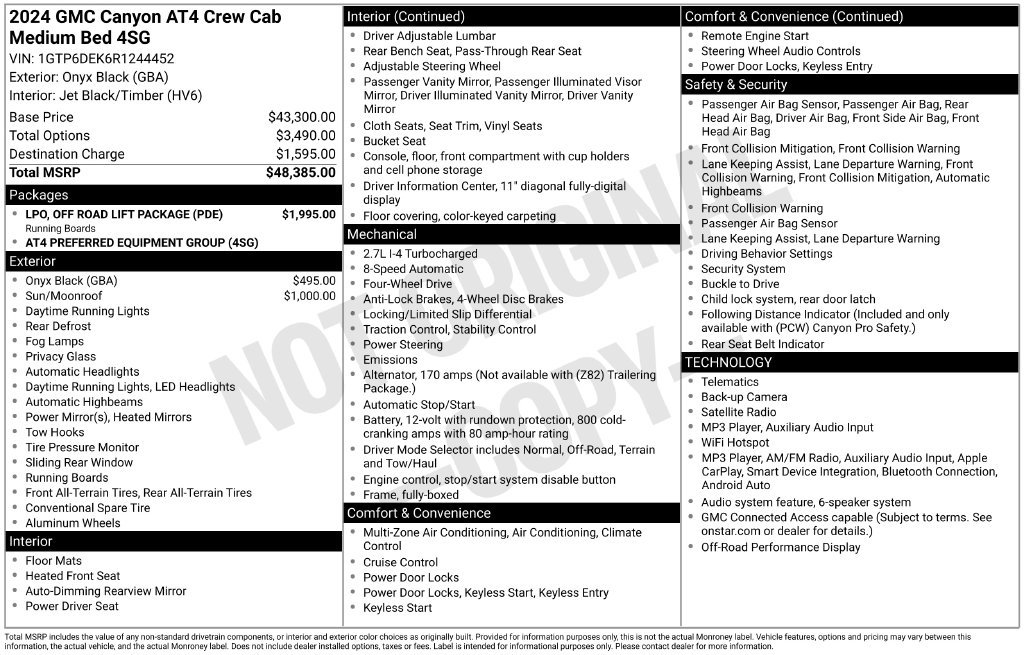 Used 2024 GMC Canyon AT4 w/ LPO, Off Road Lift Package AWD/4WD image 35