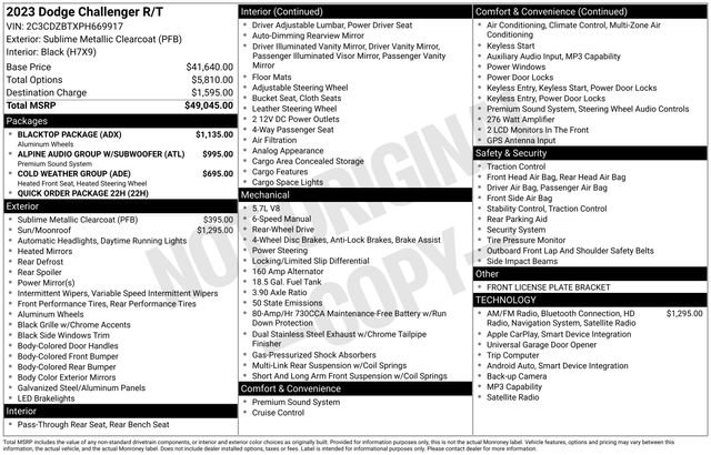 Used 2023 Dodge Challenger R/T w/ Blacktop Package RWD image 27
