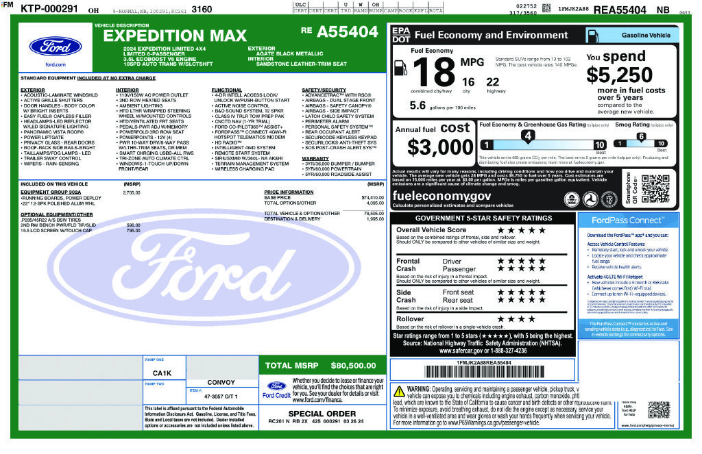 Certified 2024 Ford Expedition Max Limited AWD/4WD image 33