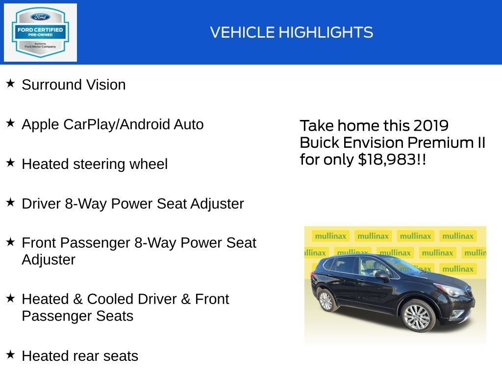Used 2019 Buick Envision Premium w/ Driver Confidence Package AWD/4WD image 20