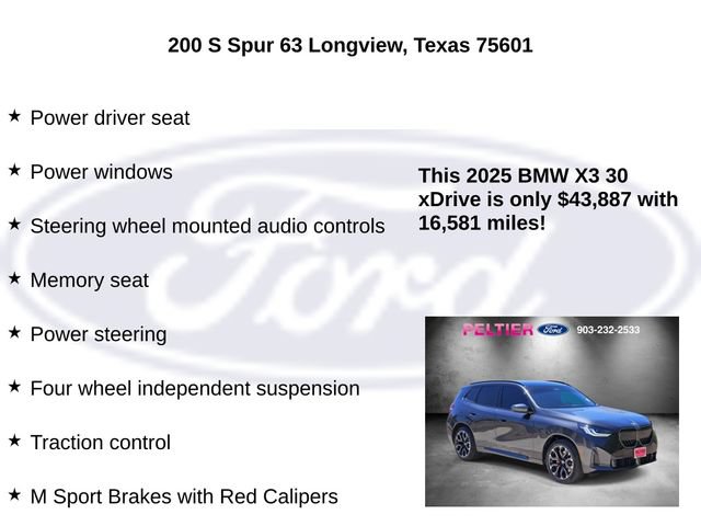 Used 2025 BMW X3 xDrive30i w/ M Sport Package AWD/4WD image 25