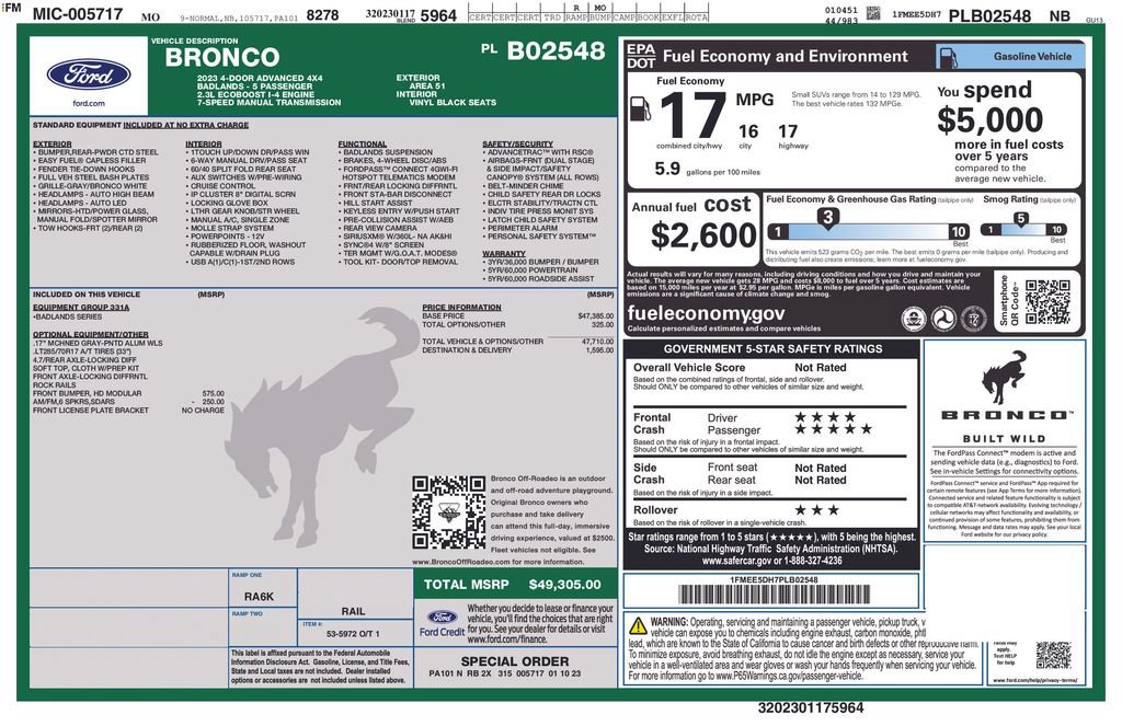 Certified 2023 Ford Bronco Badlands AWD/4WD image 37