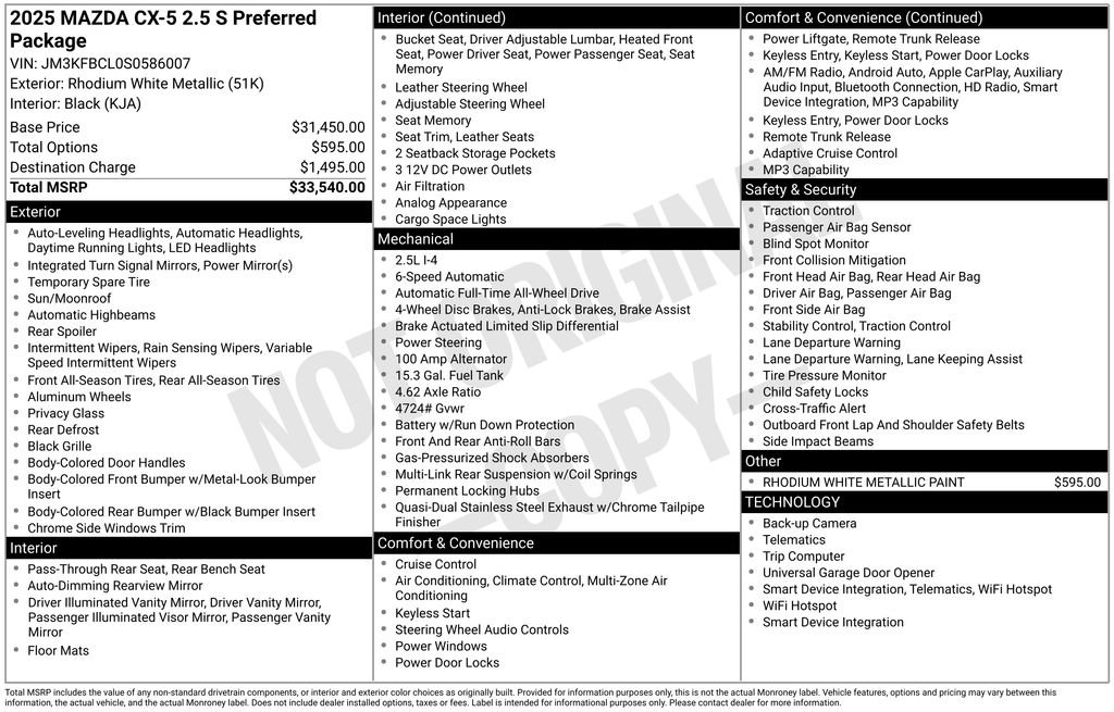 Used 2025 MAZDA CX-5 AWD 2.5 S w/ Preferred Package image 14