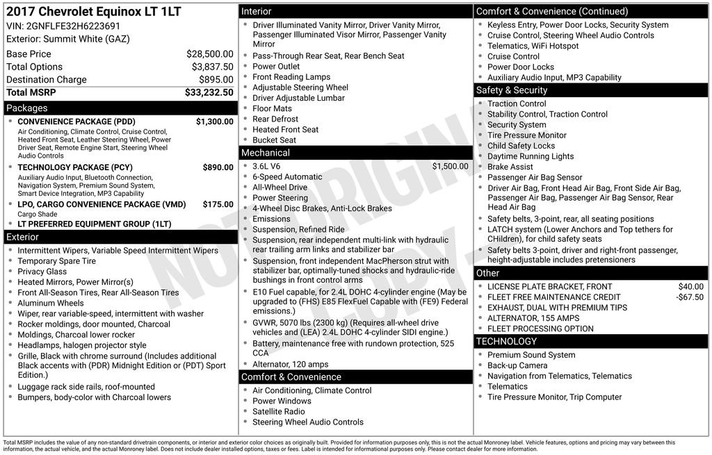 Used 2017 Chevrolet Equinox LT w/ Convenience Package AWD/4WD image 39