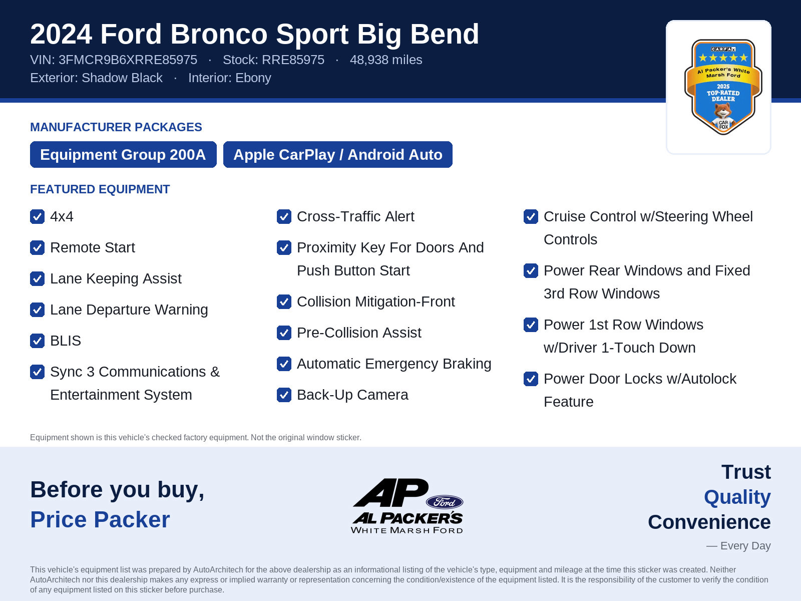 Certified 2024 Ford Bronco Sport Big Bend AWD/4WD image 10