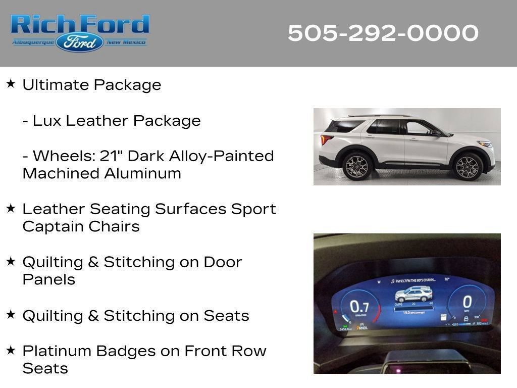 Certified 2025 Ford Explorer Platinum w/ Ultimate Package AWD/4WD image 50