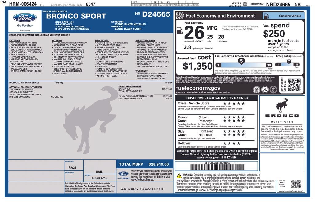 Certified 2022 Ford Bronco Sport AWD/4WD image 9