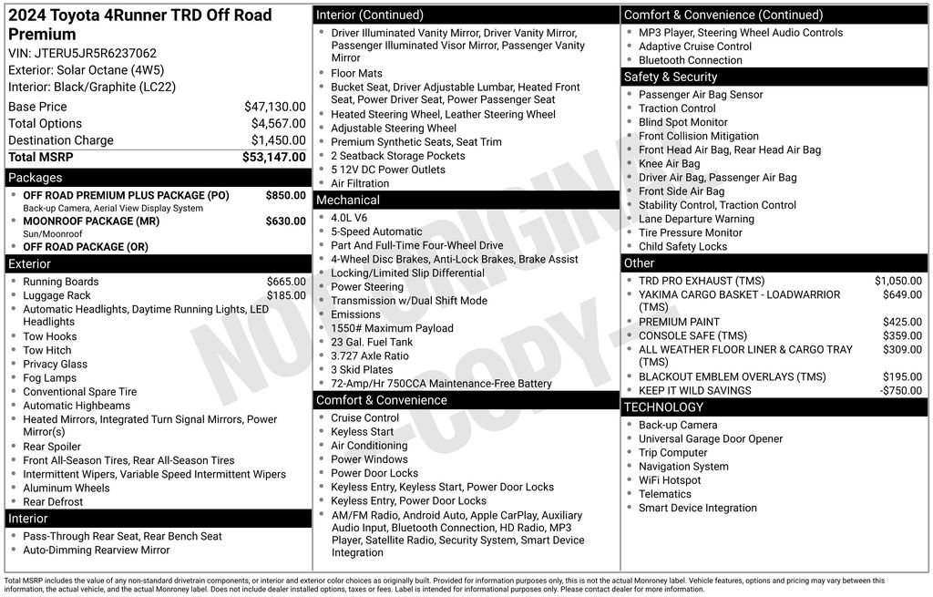 Used 2024 Toyota 4Runner TRD Off-Road Premium w/ Off Road Premium Plus Package image 3