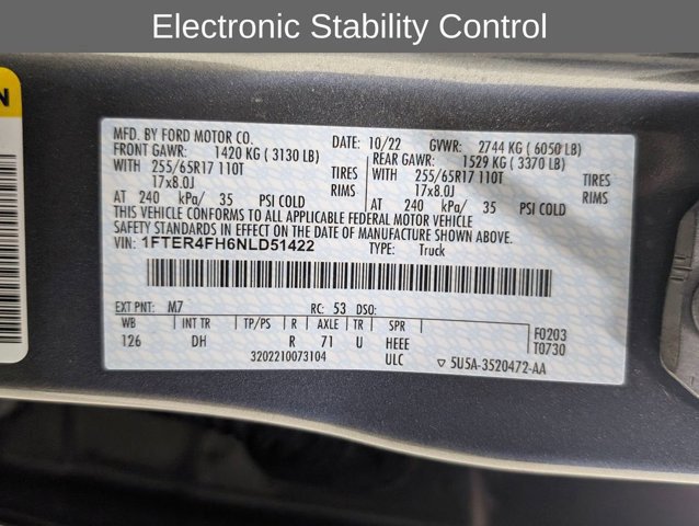 Certified 2022 Ford Ranger Lariat w/ Equipment Group 501A High image 11